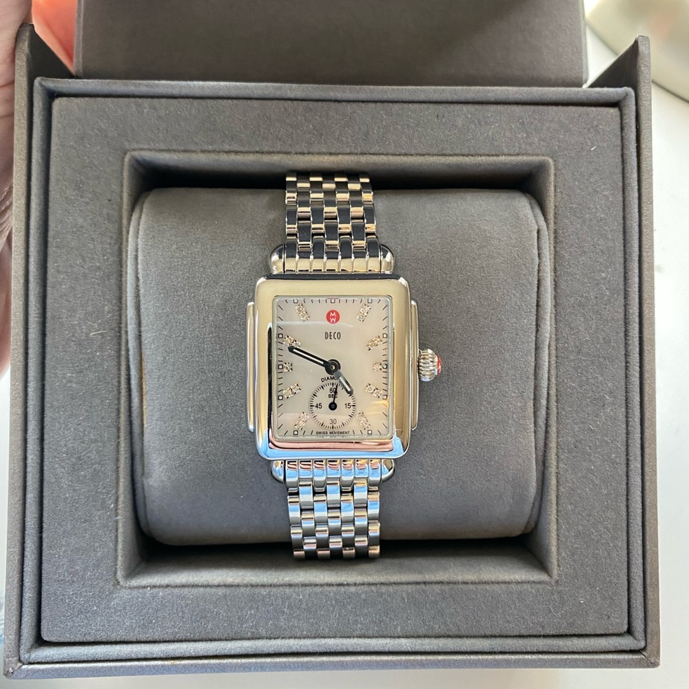Michele Deco Mid Diamond Dial Watch